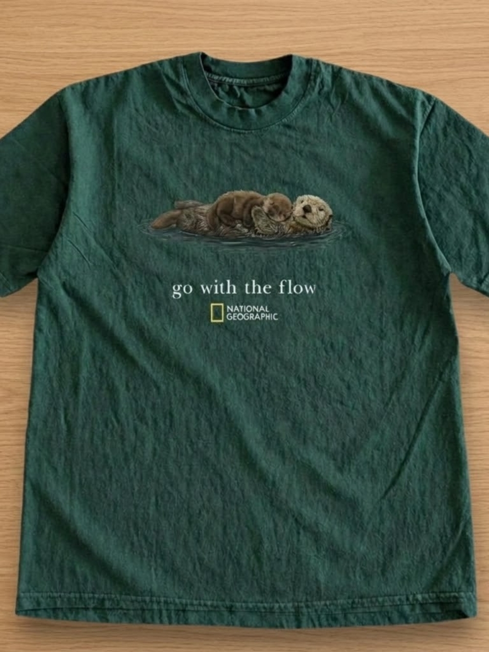 Gildan Forest Green Otter Graphic T-Shirt